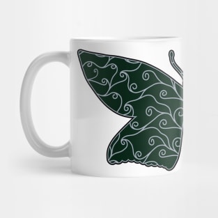 Silver Swirls, Green Silk Mug